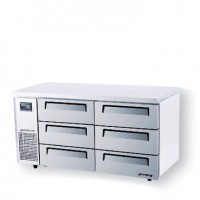 Skipio | 6 Draw Fridge With Under Counter Side Prep Table 